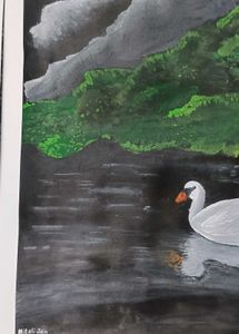 Night Swan Painting