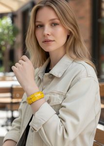 Yellow Italian Enamel Bangle Bracelet