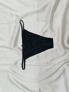 Black Bow Detail Thong Panty
