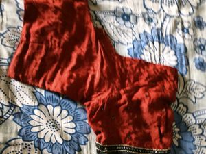Less Used Crepe Material Brown Color Blouse