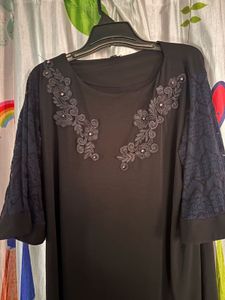 Black Lace Sleeve Top