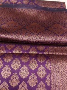 Purple &amp; Gold Brocade Fabric