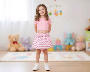 Girls Pink & White Skirt