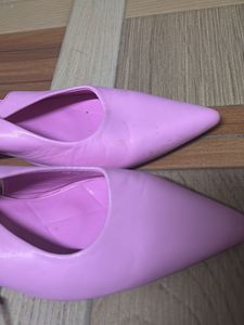 Pink Tie Up Kitten Heels