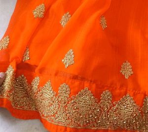 Orange Golden Zariwork Embroided Gown💕🌸