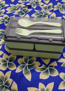 Stackable Double Decker Lunch Box with Utensils