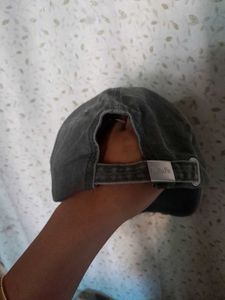 Gray Baseball Cap with Bow