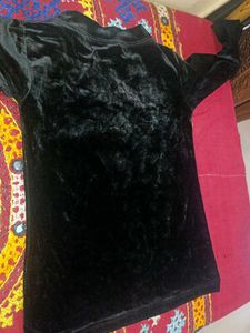 Black Velvet Long Sleeve Top bottom set