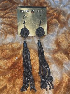 Western#BlackRose Ball Earings