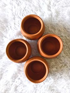 Small Matka Kulfi/Ice Cream Clay Pots (Set Of 4)