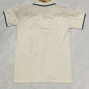 White Half-Sleeve Polo T-Shirt – Chest 36”