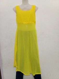 Yellow Middi Dress Can Wear With Jeans