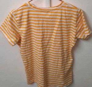 Yellow Striped Short Sleeve Tee