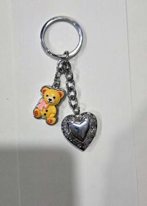 Bear & Heart Locket Keychain