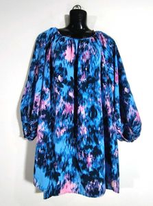 Abstract Print Blue Dress