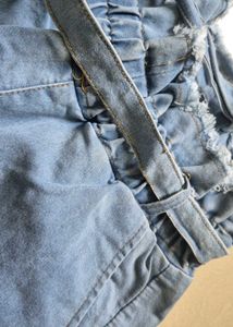 High-Waist Light Blue Paperbag Jeans with Belt