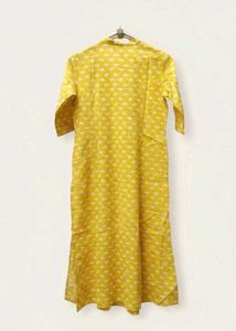 Yellow Camel Print Kurta