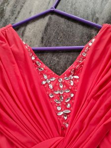 Sleeveless Coral Pink Formal Dress