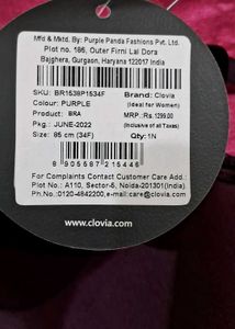 Clovia Bra Size 34F
