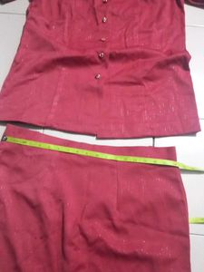 Vintage Red Skirt Suit