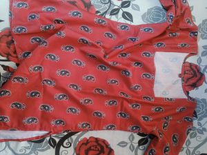 Red Paisley Print Kurta