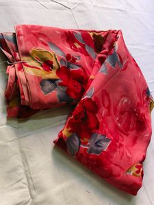 Red Floral Saree