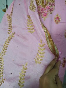 Elegant Pink Embroidered Suit