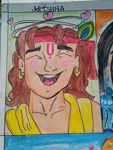 Shree Krishna And Radha Ji Drawing