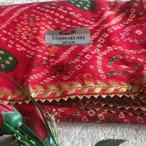Red Bandhani Saree
