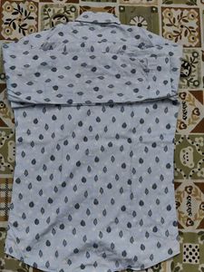 Leaf Print Button-Down Shirt