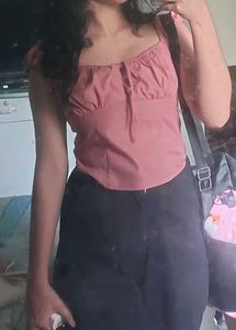 Pink Tie-Front Top