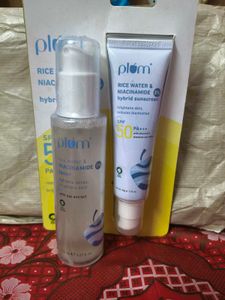 Plum Rice Water Toner And Niacinamide Sunscreen