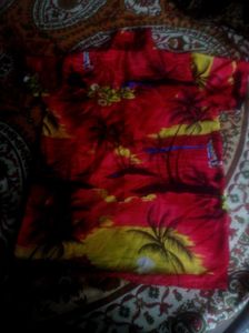 Red Tropical Print Shirt