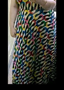 Beautiful Multicolour One Piece Gown In Xl Size