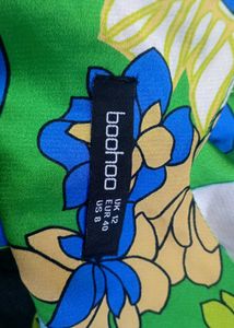 Green &amp; Blue Flower Print Very Pretty Dress