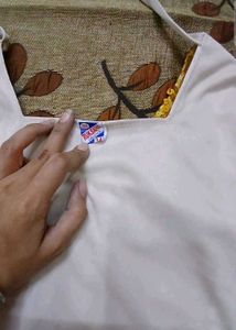 Sequin Detail White Tunic Top