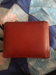 Leather Wallet with Zipper Pocket