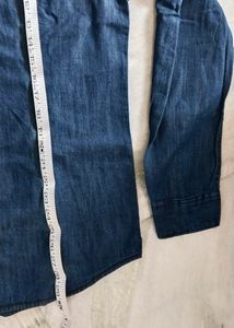 Mandarine Collar Denim Shirt