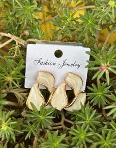 White Petal Drop Earrings