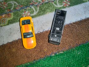 Toy Cars: Yellow Racer & Black Police bus 🚌