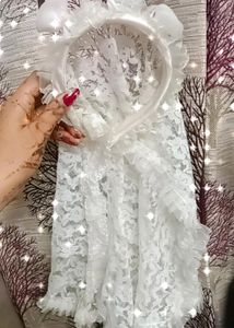 Girls&#39;Party Wear Dress With Beautiful Hair Crown