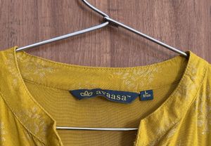 Elegant Mustard Round Flared Kurti