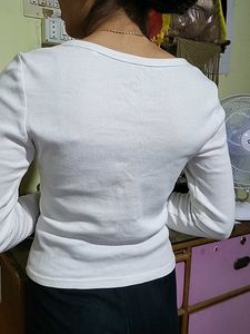White Ribbed Top