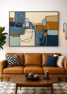 Modern abstract printed paintings on canvas