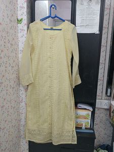 Pure Chiffon Embroidery Kurti Full Length Long Sleeve