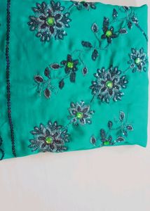 Stylish zari work saree