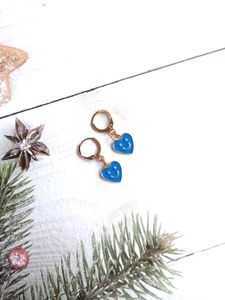 Blue Heart Earrings