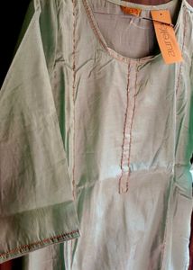 Elegant Mint Green Solid Kurta By Aurelia