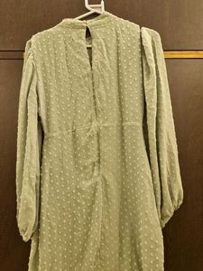 Chic Sage Green Ruffle Mini Dress