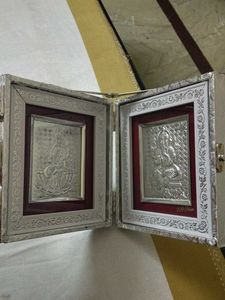Silver lakshmi ganesh in dairy frame